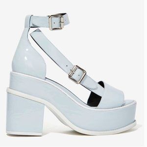 YRU/platform baby blue rave disco heels